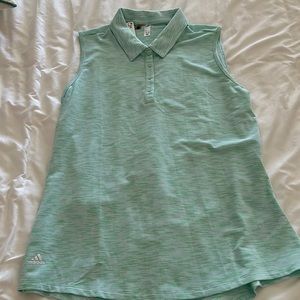 NWT Adidas green sleeveless golf shirt. Size large